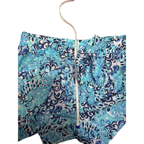 Lilly Pulitzer Mylee Shorts Womens Size 6 Blue Tropical Tie Front Resort - Picture 5 of 7
